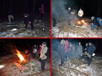 Tomasz rozpalił ognisko