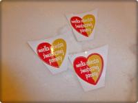 Kieleckie, żółto- czerwone serduszka