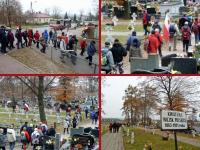 Wchodzimy na cmentarz do kwatery woskowej