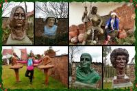 Na terenie ogrodu i posesji można  podziwiać dzieła naszego kolegi