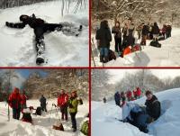 Podczas postoju pojawił się jakiś śniegowy orzeł;-))