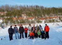 Foto rodzinne na tle kopalni