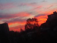 Wschód słońca na ul. Chęcińskiej- chociażby po to warto wstać rano na rajd...