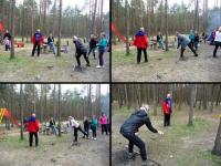 Rzut butelką do celu czyli do pnia;-))) wszyscy podziwiali determinacje i wole walki kol. ULI;-))))