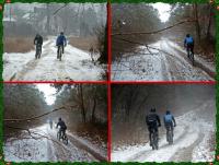 W drodze na Brusznię- po drodze spotykamy zimowych rowerzystów