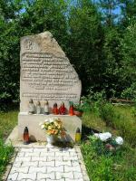 Miejsce pamięci- tablica upamiętniająca bohaterską śmierć plut. ALBINA ŻOŁĄDKA, pseud. BORUTA ze zgrupowania PONURY