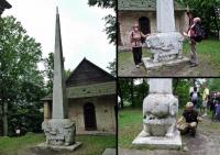 Posąg- fontanna w kształcie słonia z obeliskiem