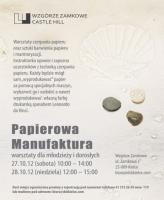27 i 28 października - PAPIEROWA MANUFAKTURA